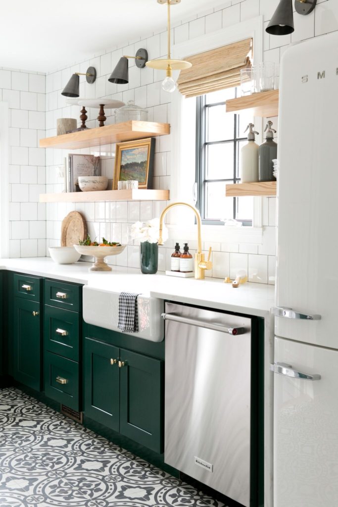 Two Tone Kitchen Cabinets, Two Tone Green And White Kitchen Cabinets